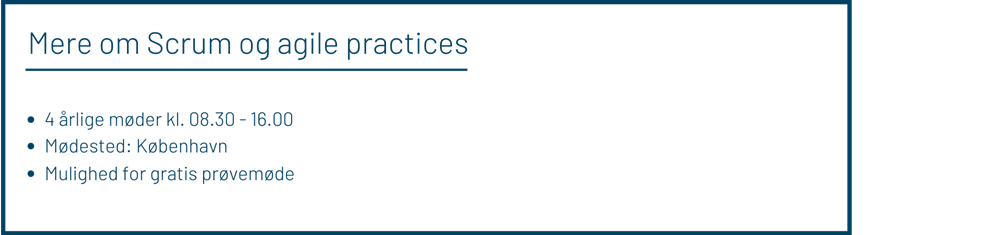 Faktaboks Scrum og agile practices